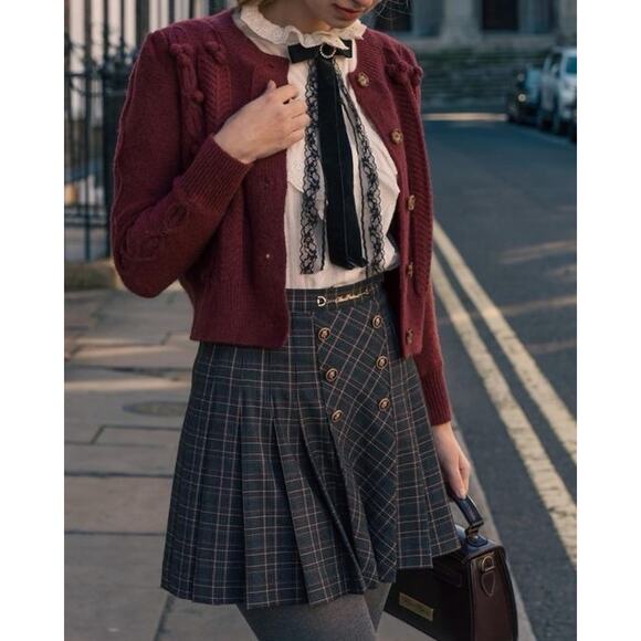 Miss Patina London Size UK 8 US Size Small Chilton Mini Skirt Pleated Plaid Gray - Picture 1 of 10